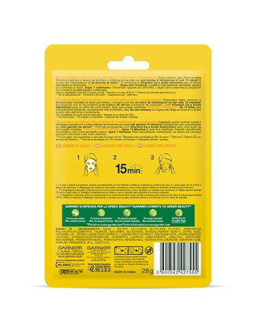tissue mask vitamina c trasera